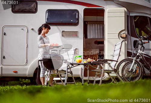 Image of Family vacation travel RV, holiday trip in motorhome, Caravan ca