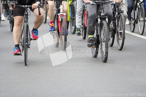 Image of Group of cyclist during at bike street race