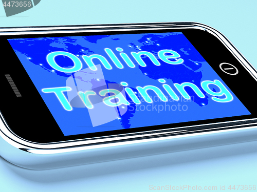 Image of Online Training Mobile Screen Shows Web Learning