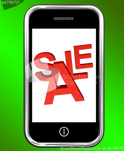 Image of Mobile Phone Sale Screen Shows Online Discounts