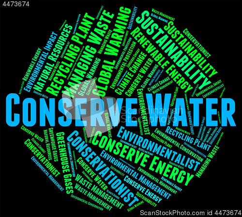 Image of Conserve Water Represents Preserve Aqua And Save