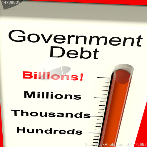 Image of Government Debt Meter Showing Nation Owing Billions