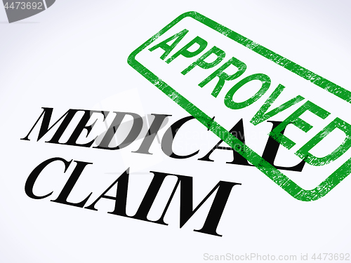 Image of Medical Claim Approved Stamp Shows Successful Medical Reimbursem