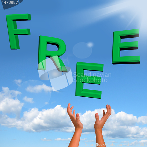 Image of Free Word Falling In Green Showing Freebies and Promotions