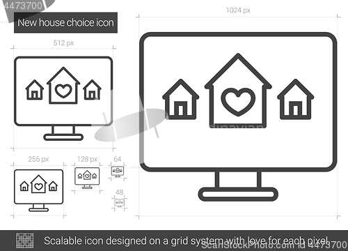 Image of New house choice line icon.