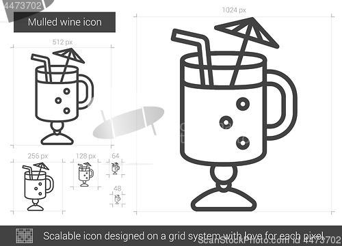 Image of Mulled wine line icon.