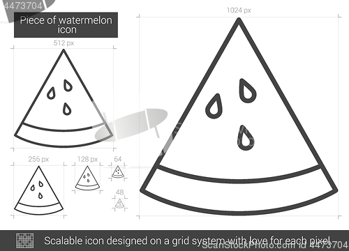 Image of Piece of watermelon line icon.