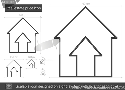 Image of Real estate price line icon.