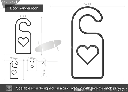 Image of Door hanger line icon.