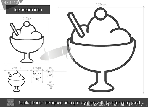 Image of Ice cream line icon.