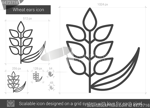 Image of Wheat ears line icon.