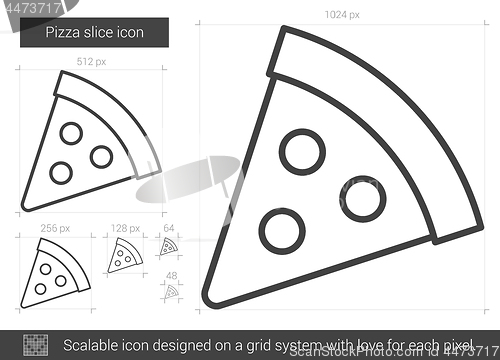 Image of Pizza slice line icon.