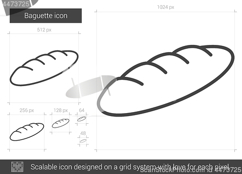 Image of Baguette line icon.