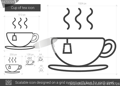 Image of Cup of tea line icon.