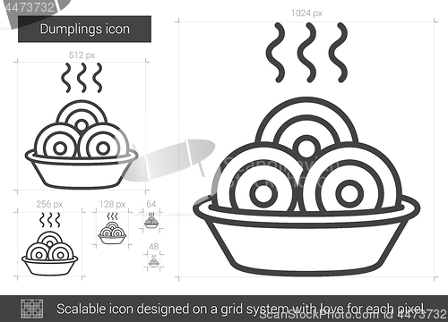 Image of Dumplings line icon.