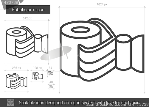 Image of Robotic arm line icon.