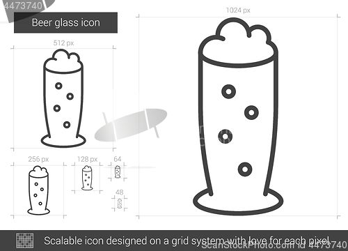 Image of Beer glass line icon.