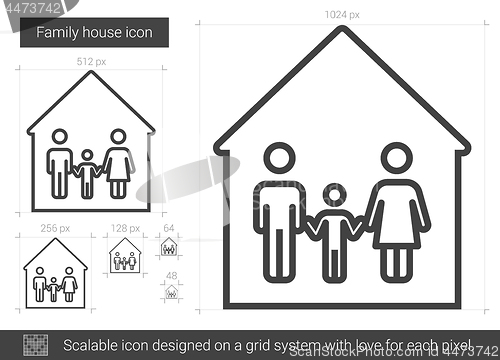 Image of Family house line icon.