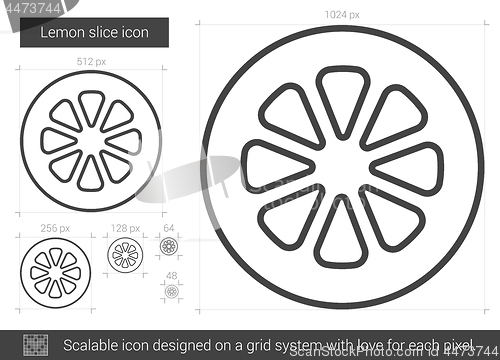 Image of Lemon slice line icon.