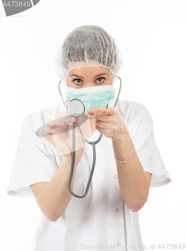 Image of female doctor using st?thoscope