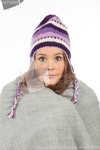 Image of young woman who is cold