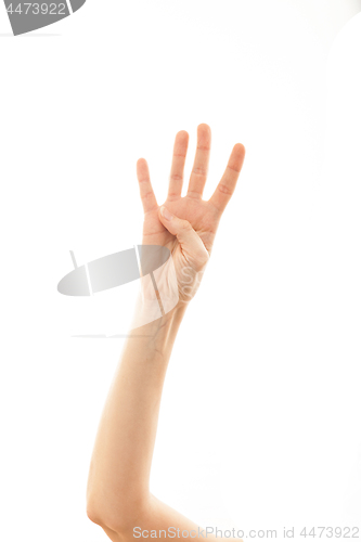 Image of counting with fingers woman