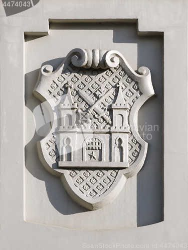 Image of Coat of arms on the front of the House of the Blackheads in Riga