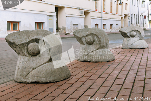 Image of Road limiters in the shape of birds, Tartu