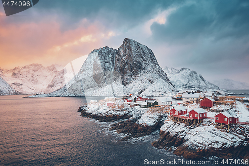 Image of Hamnoy fishing village on Lofoten Islands, Norway