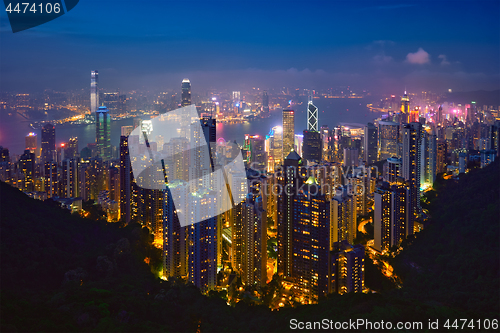 Image of Hong Kong skyscrapers skyline cityscape view