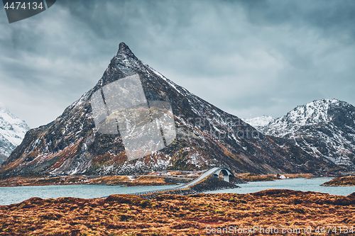 Image of Fredvang Bridges. Lofoten islands, Norway