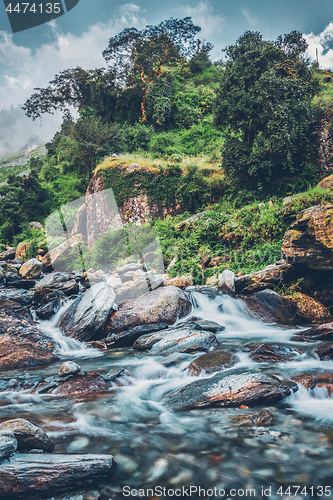 Image of Bhagsu waterfall. Bhagsu, Himachal Pradesh, India