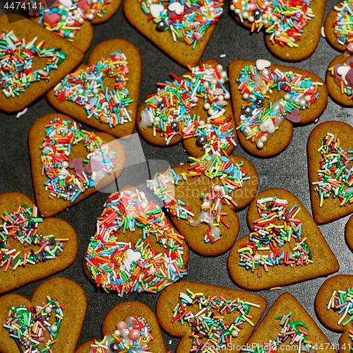 Image of Homemade christmas cookies on a dark table