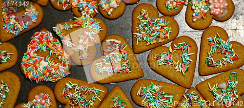 Image of Homemade christmas cookies on a dark table