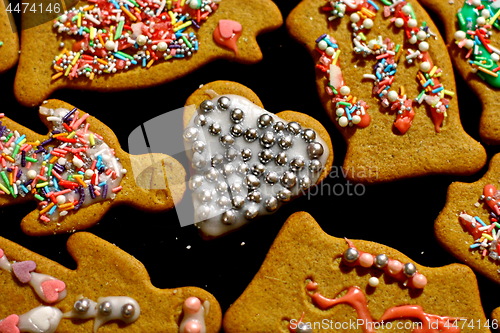 Image of Homemade christmas cookies on a dark table