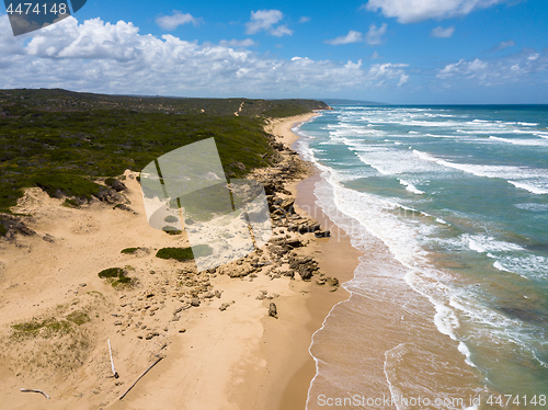 Image of Aerial photo of an amazingly beautiful and lonely sea landscape