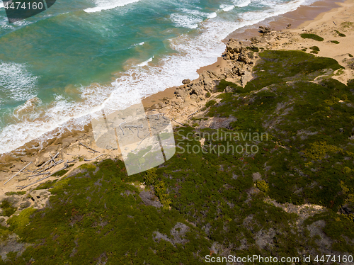 Image of Waves and a dramatic untouched beach in South Africa