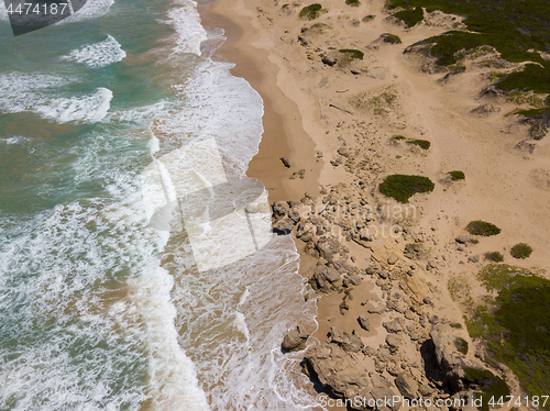 Image of Waves and a dramatic untouched beach in South Africa