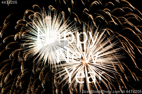 Image of Happy New Year with fireworks