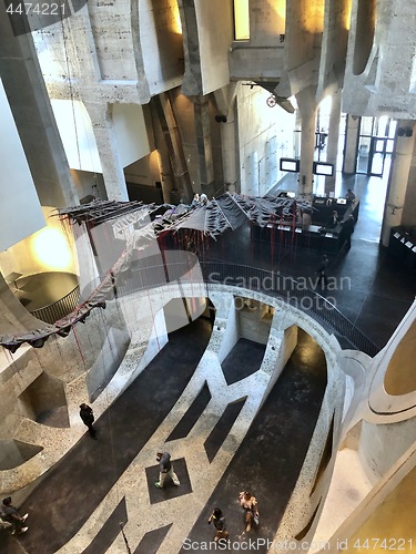 Image of View of the impressive Zeitz Museum of Contemporary Art Africa (MOCAA) located in in a reincarnated grain silo in Cape Town, South Africa.