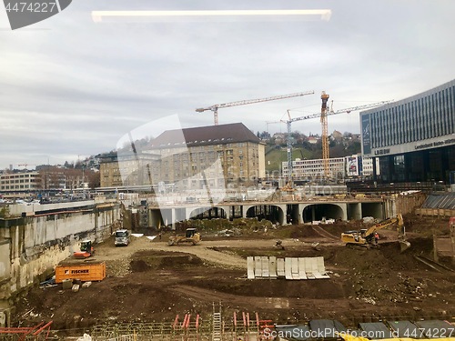 Image of Construction site at Stuttgart main station for the Stuttgart21 railway project