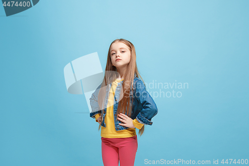 Image of Young serious thoughtful teen girl. Doubt concept.