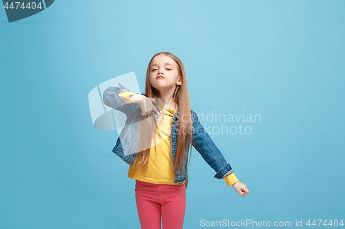 Image of Serious doubtful, thoughtful teen girl remembering something. Young emotional woman.