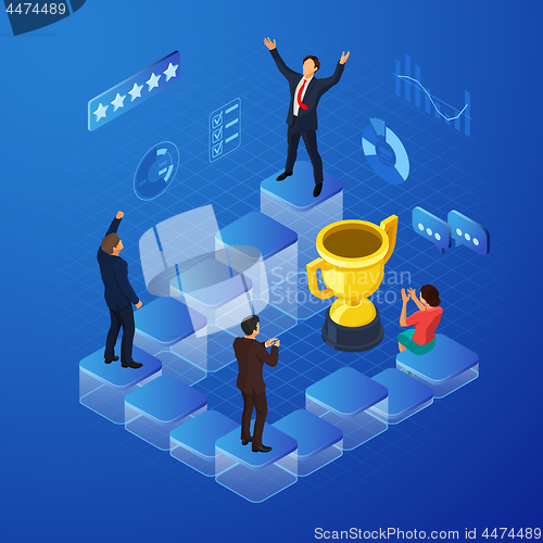Image of Isometric Business Team Success Concept