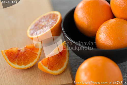 Image of close up of fresh juicy blood oranges