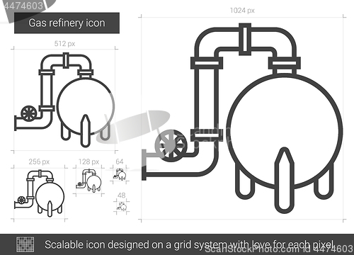 Image of Gas refinery line icon.