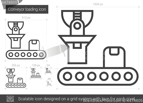 Image of Conveyor loading line icon.