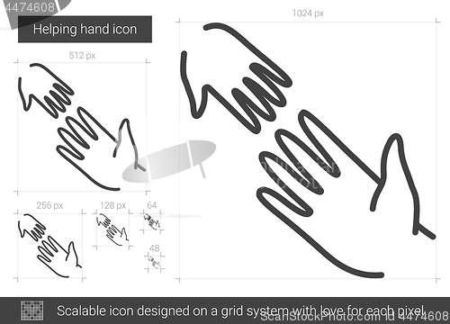 Image of Helping hand line icon.