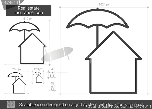 Image of Real estate insurance line icon.