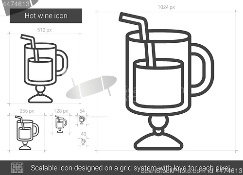 Image of Hot wine line icon.